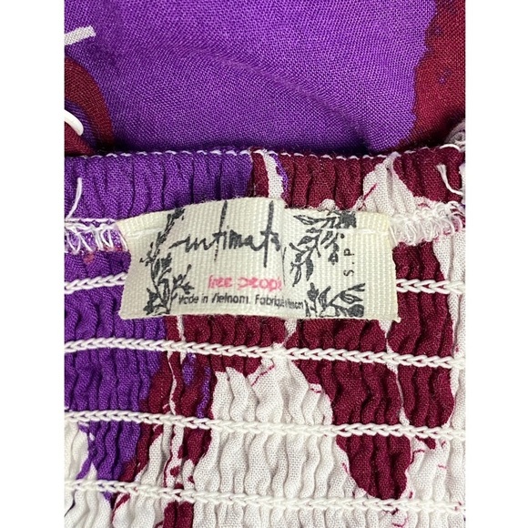 NEW Free People Heat Wave Tropical Printed Maxi Slip Dress, Purple Red Combo - S - Picture 11 of 11